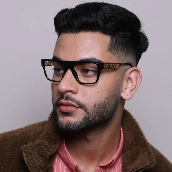 Versace VE3326U GB1 Eyeglasses Black Gold Square Unisex - Picture 1 of 12